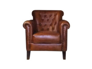 Warm Brown Leather Lounge Chair