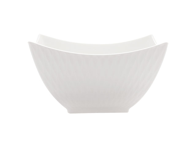 White Basics Diamonds Square Soup Bowl