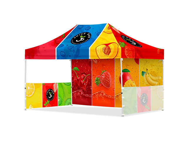 Coated Steel Sublimated Gazebo 4.5M X 3M - 1 Long Full-Wall Skin - 2 Short Half-Wall Skins