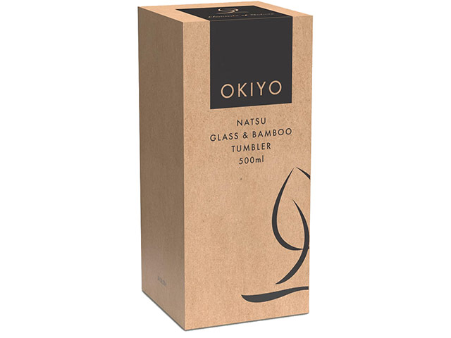Okiyo Natsu Glass And Bamboo Tumbler And Straw-500Ml - Image 2