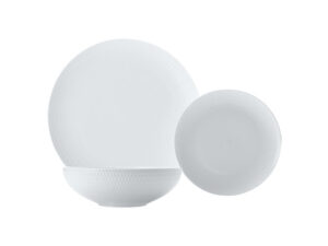 White Basics Diamonds Dinner Set 12 Piece
